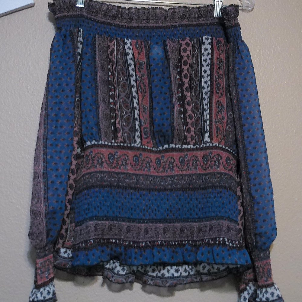 Off The Shoulder Multicolored Floral Print Top SZ XL by Venus